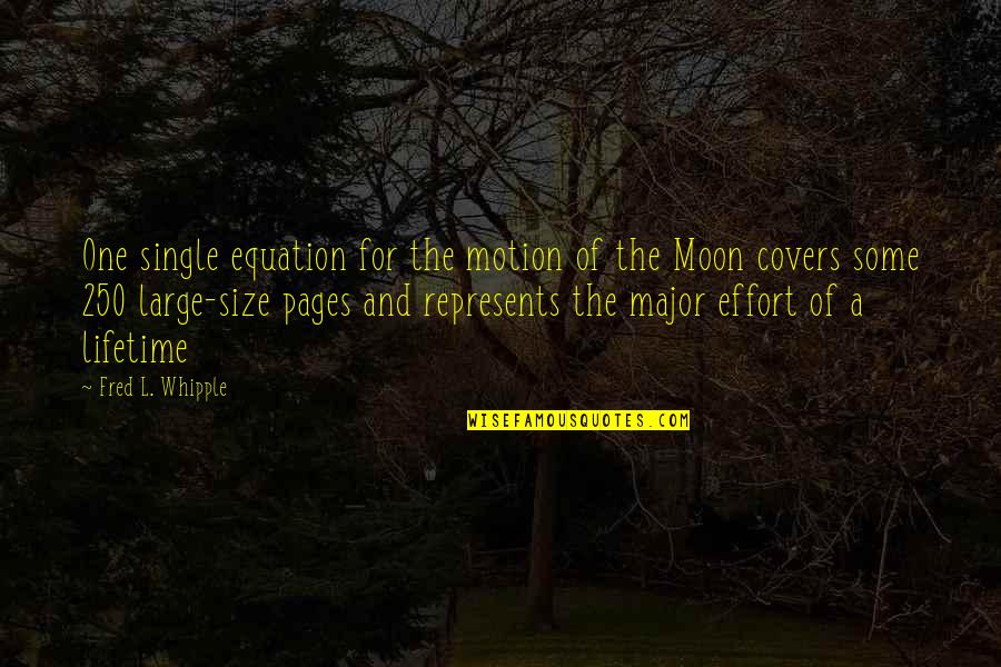 Moon For Quotes By Fred L. Whipple: One single equation for the motion of the