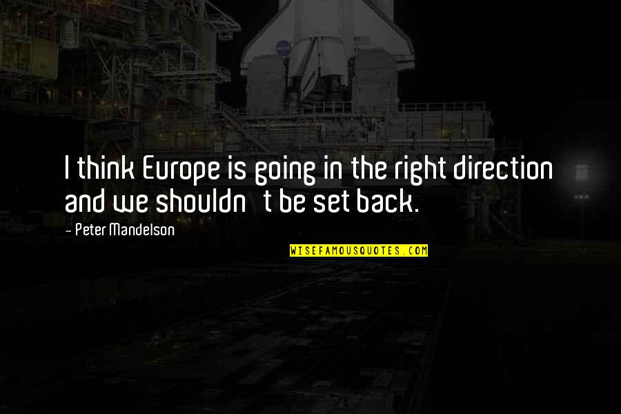 Moon Gazing Fb Quotes By Peter Mandelson: I think Europe is going in the right