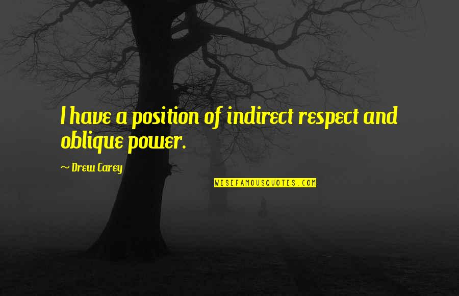 Moon Harsh Mistress Quotes By Drew Carey: I have a position of indirect respect and