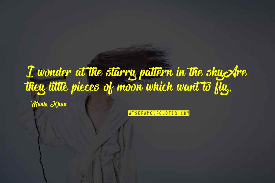 Moon In The Night Sky Quotes By Munia Khan: I wonder at the starry pattern in the