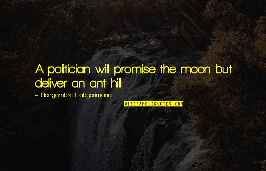 Moon Philosophy Quotes By Bangambiki Habyarimana: A politician will promise the moon but deliver Moon Philosophy Quotes By Bangambiki Habyarimana: A politician will promise the moon but deliver