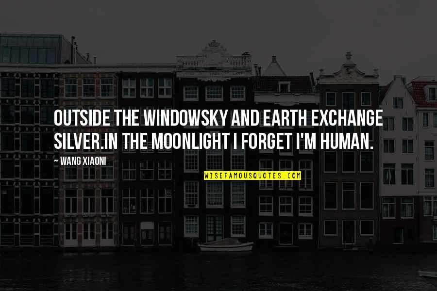 Moon Poetry Quotes By Wang Xiaoni: Outside the windowSky and earth exchange silver.In the