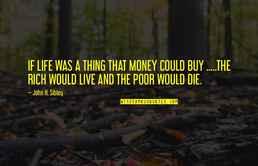 Moondriven Quotes By John H. Sibley: IF LIFE WAS A THING THAT MONEY COULD