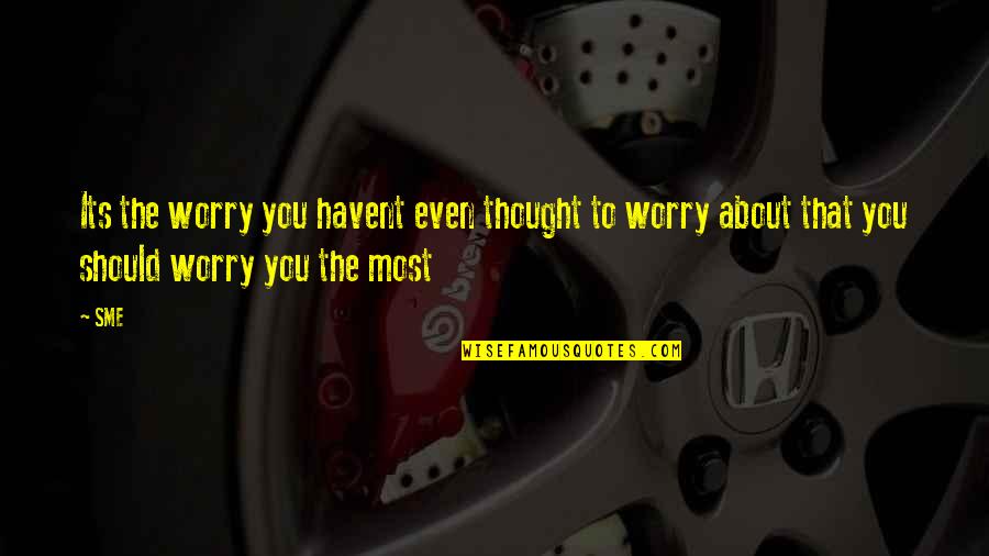 Moonroads Quotes By SME: Its the worry you havent even thought to