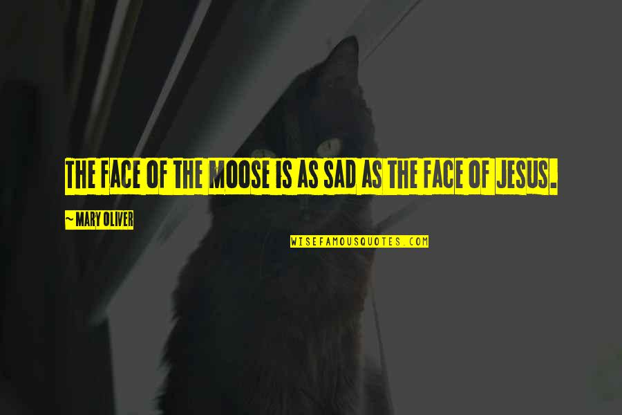 Moose's Quotes By Mary Oliver: The face of the moose is as sad Moose's Quotes By Mary Oliver: The face of the moose is as sad