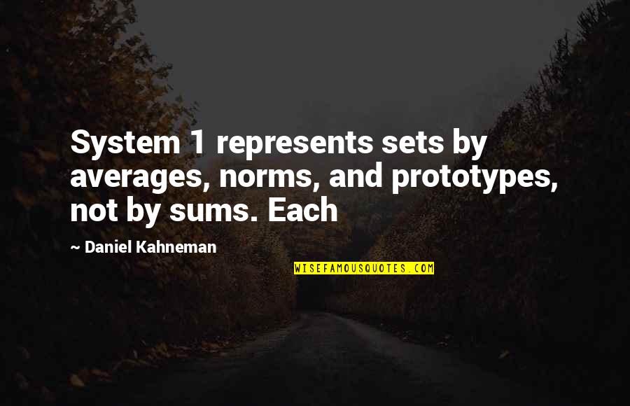 Moquegua Lugares Quotes By Daniel Kahneman: System 1 represents sets by averages, norms, and