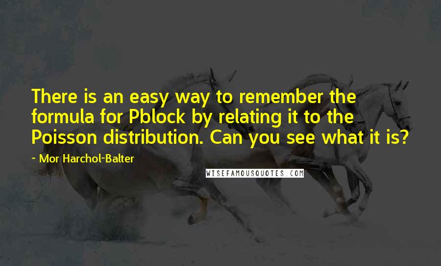 Mor Harchol-Balter quotes: There is an easy way to remember the formula for Pblock by relating it to the Poisson distribution. Can you see what it is?