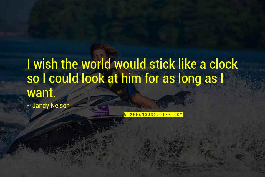 Moraalridder Quotes By Jandy Nelson: I wish the world would stick like a Moraalridder Quotes By Jandy Nelson: I wish the world would stick like a