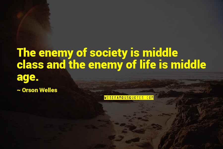 Moral Contradiction Quotes By Orson Welles: The enemy of society is middle class and