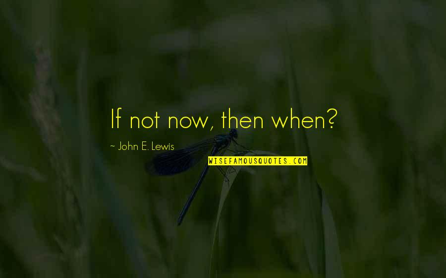 Moral Responsibility Quotes By John E. Lewis: If not now, then when?