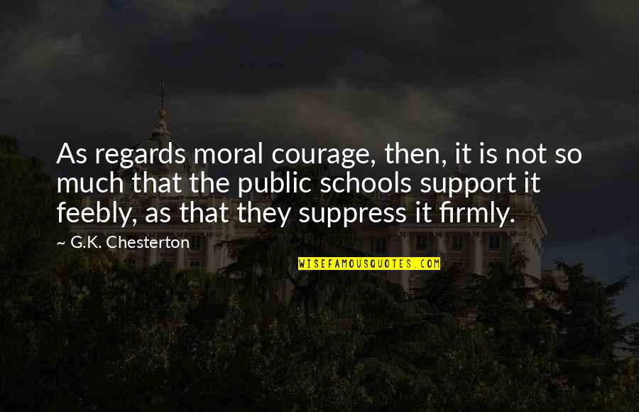 Moral Support Quotes By G.K. Chesterton: As regards moral courage, then, it is not