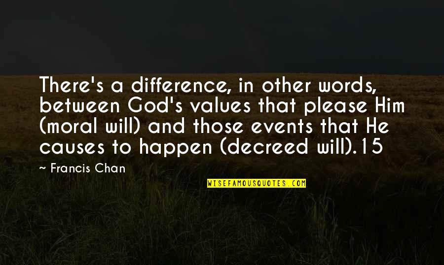 Moral Values And Quotes By Francis Chan: There's a difference, in other words, between God's