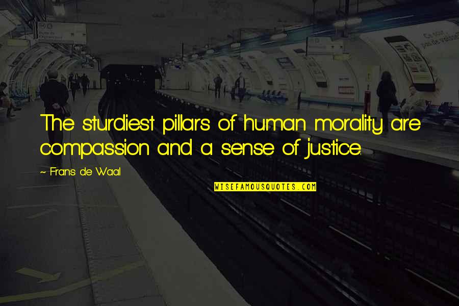 Morality And Justice Quotes By Frans De Waal: The sturdiest pillars of human morality are compassion