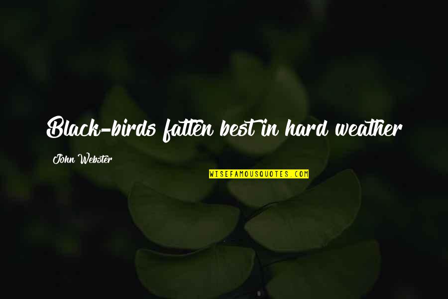 Morals Ethics And Values Quotes By John Webster: Black-birds fatten best in hard weather