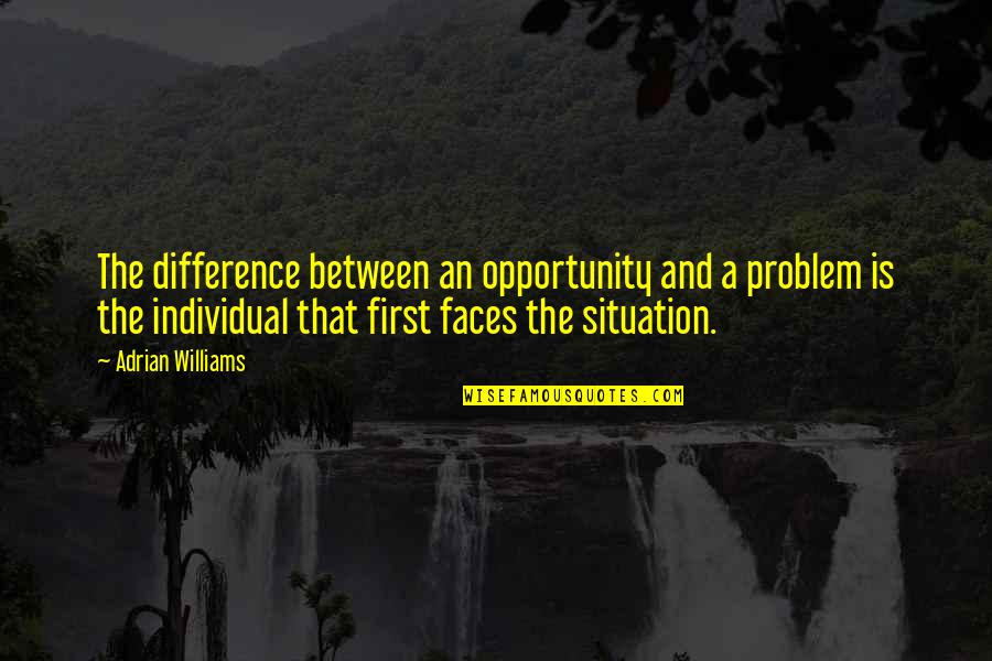 Moramanga Quotes By Adrian Williams: The difference between an opportunity and a problem