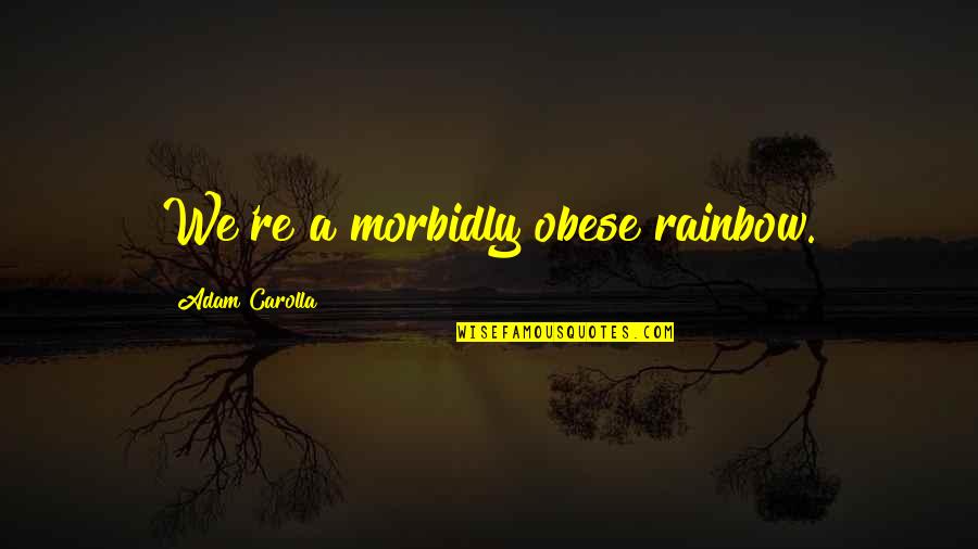 Morbidly Obese Quotes By Adam Carolla: We're a morbidly obese rainbow.