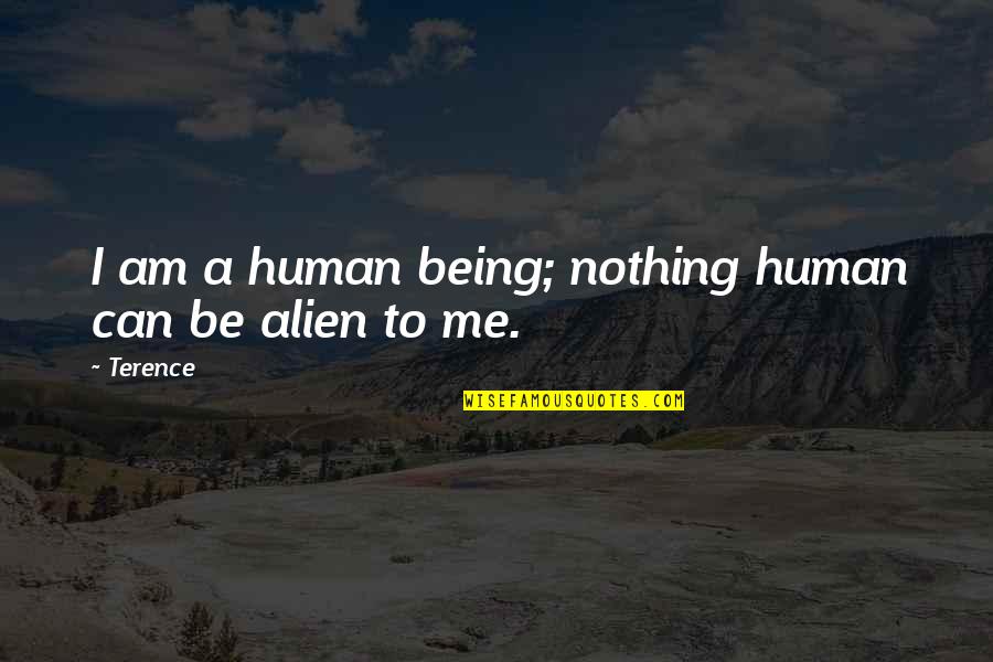 Mordschlag Quotes By Terence: I am a human being; nothing human can
