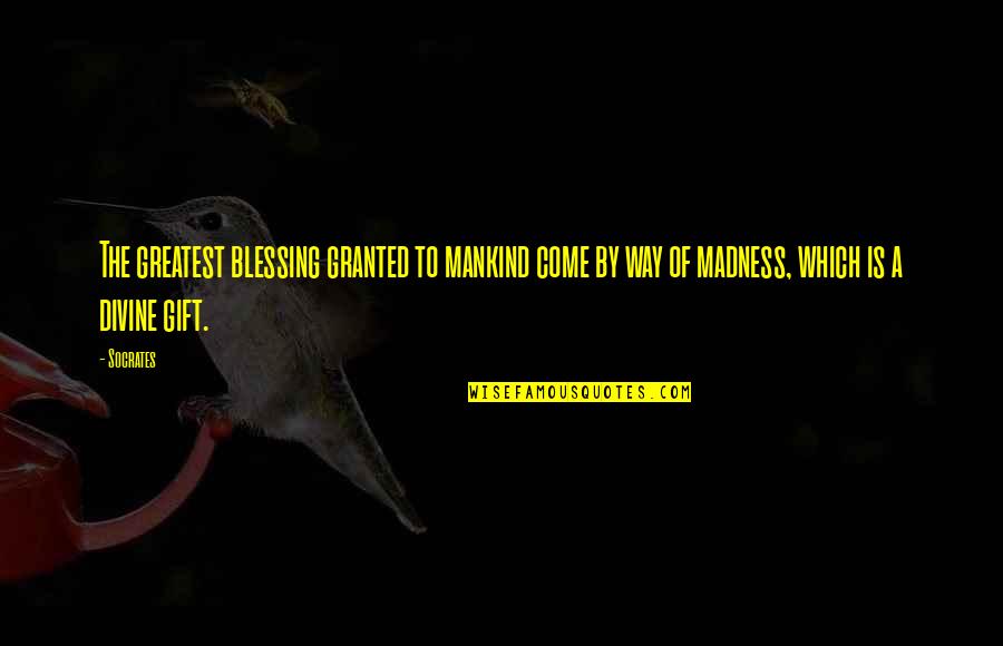 More Blessing To Come Quotes By Socrates: The greatest blessing granted to mankind come by