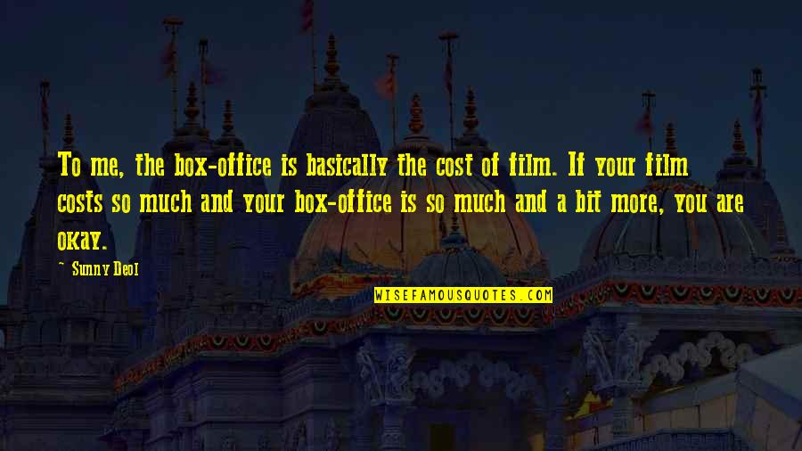 More Office Quotes By Sunny Deol: To me, the box-office is basically the cost