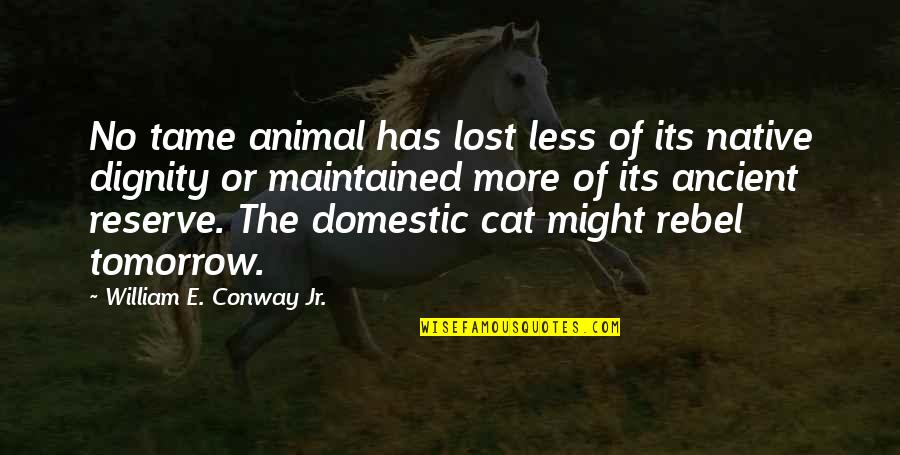 More Or Less Quotes By William E. Conway Jr.: No tame animal has lost less of its