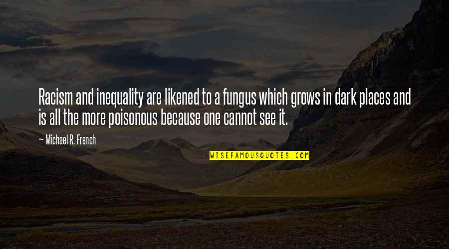 More Quote Quotes By Michael R. French: Racism and inequality are likened to a fungus