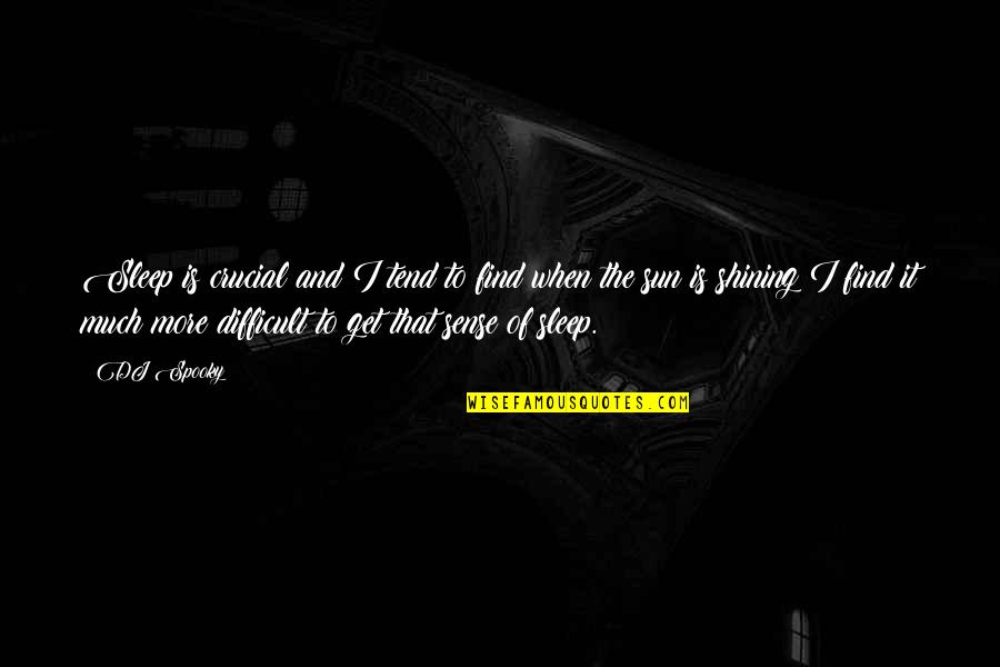 More Sleep Quotes By DJ Spooky: Sleep is crucial and I tend to find More Sleep Quotes By DJ Spooky: Sleep is crucial and I tend to find