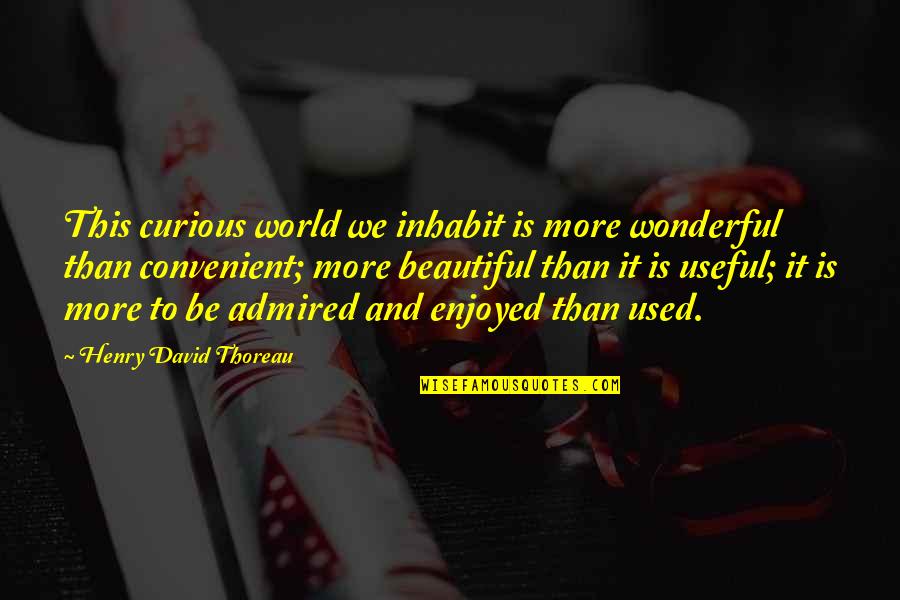 More Than Beauty Quotes By Henry David Thoreau: This curious world we inhabit is more wonderful