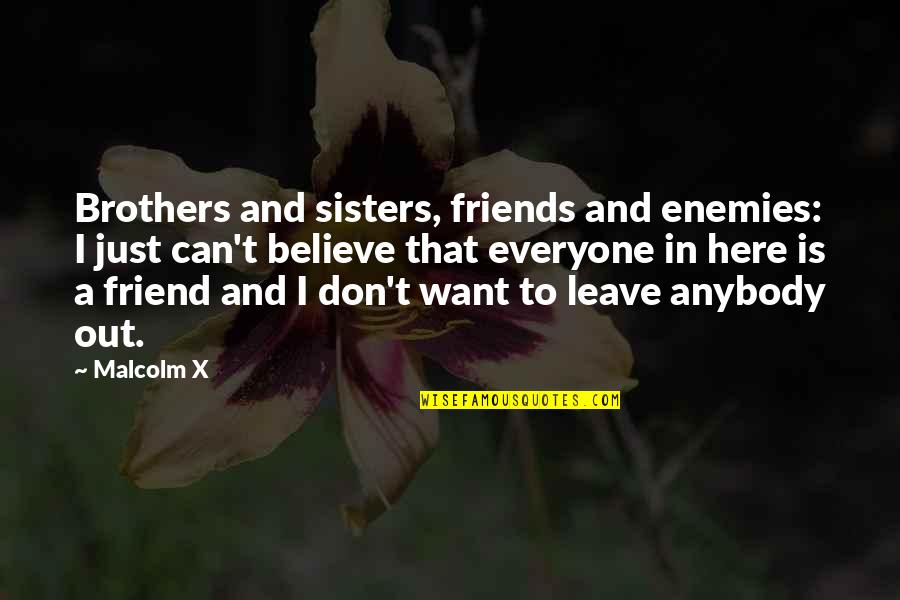 More Than Friends Brothers Quotes By Malcolm X: Brothers and sisters, friends and enemies: I just