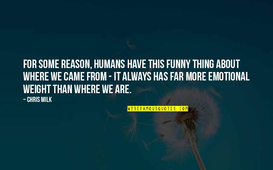 More Than Funny Quotes By Chris Milk: For some reason, humans have this funny thing