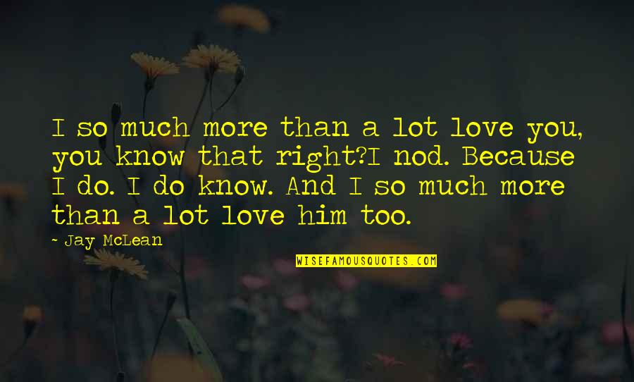More Than Him Jay Mclean Quotes By Jay McLean: I so much more than a lot love