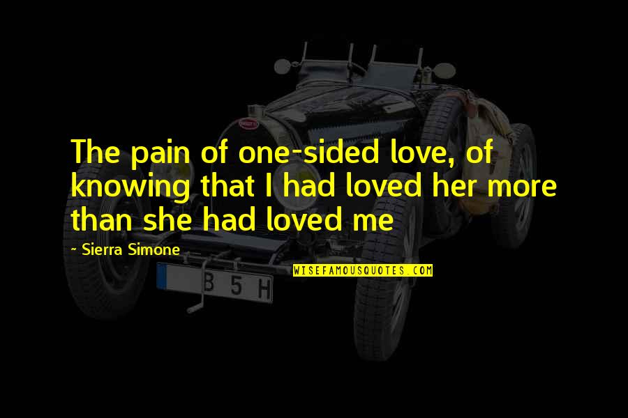 More Than One Love Quotes By Sierra Simone: The pain of one-sided love, of knowing that More Than One Love Quotes By Sierra Simone: The pain of one-sided love, of knowing that