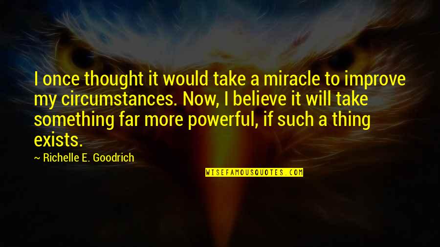 More To Life Quotes By Richelle E. Goodrich: I once thought it would take a miracle