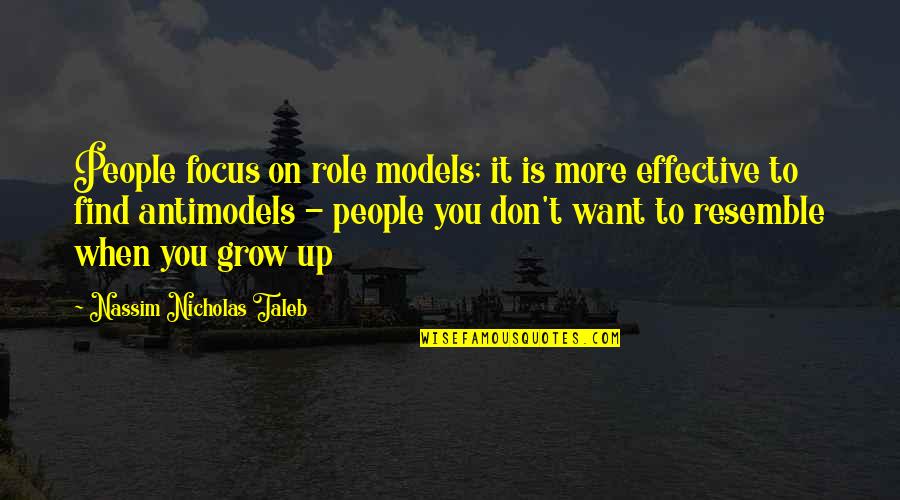 More You Grow Quotes By Nassim Nicholas Taleb: People focus on role models; it is more