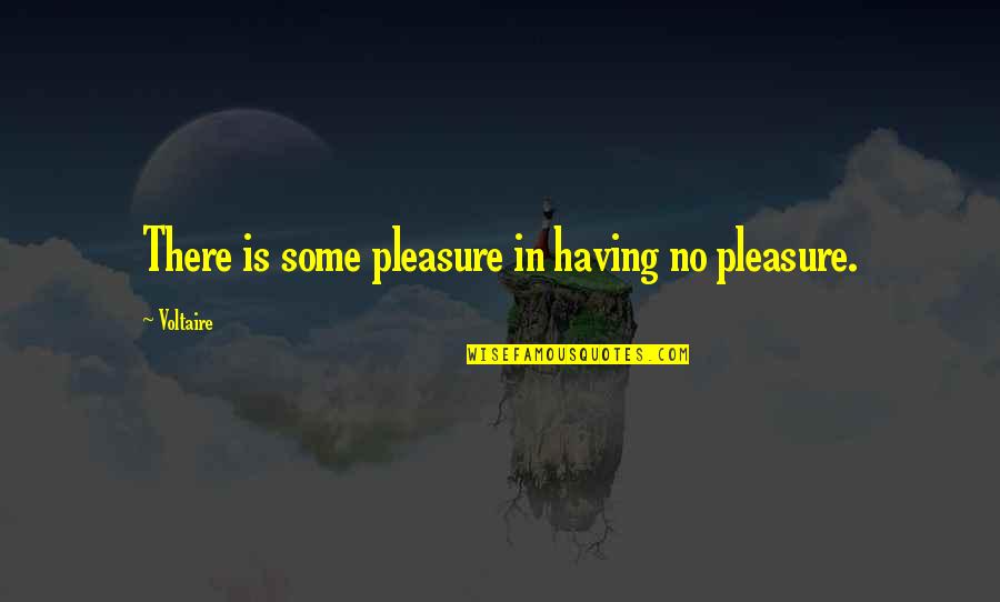 Moreores Quotes By Voltaire: There is some pleasure in having no pleasure.