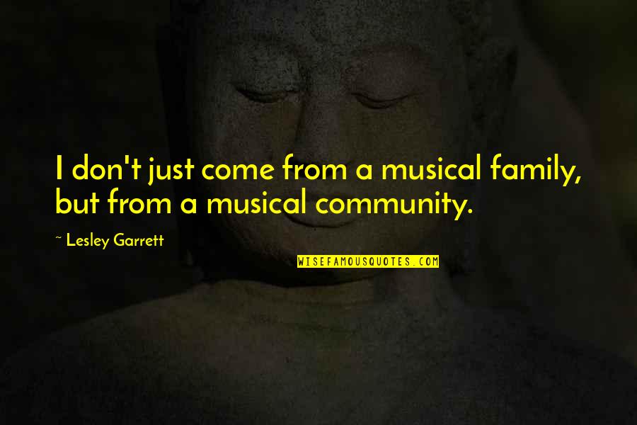 Morgan Dawson Quotes By Lesley Garrett: I don't just come from a musical family,