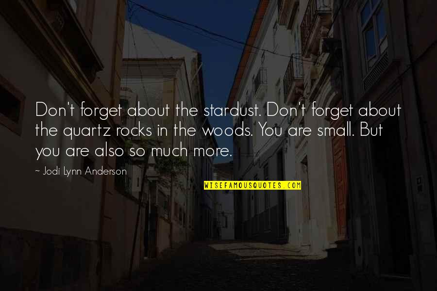 Morgan Le Fay Character Quotes By Jodi Lynn Anderson: Don't forget about the stardust. Don't forget about