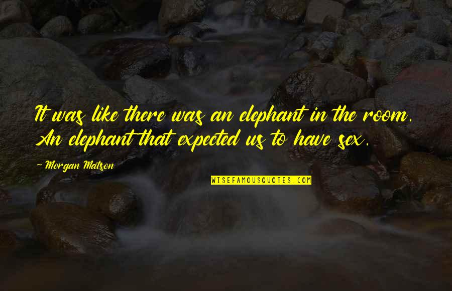 Morgan Matson Quotes By Morgan Matson: It was like there was an elephant in