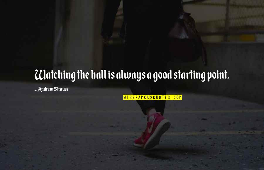 Morgandome Quotes By Andrew Strauss: Watching the ball is always a good starting Morgandome Quotes By Andrew Strauss: Watching the ball is always a good starting