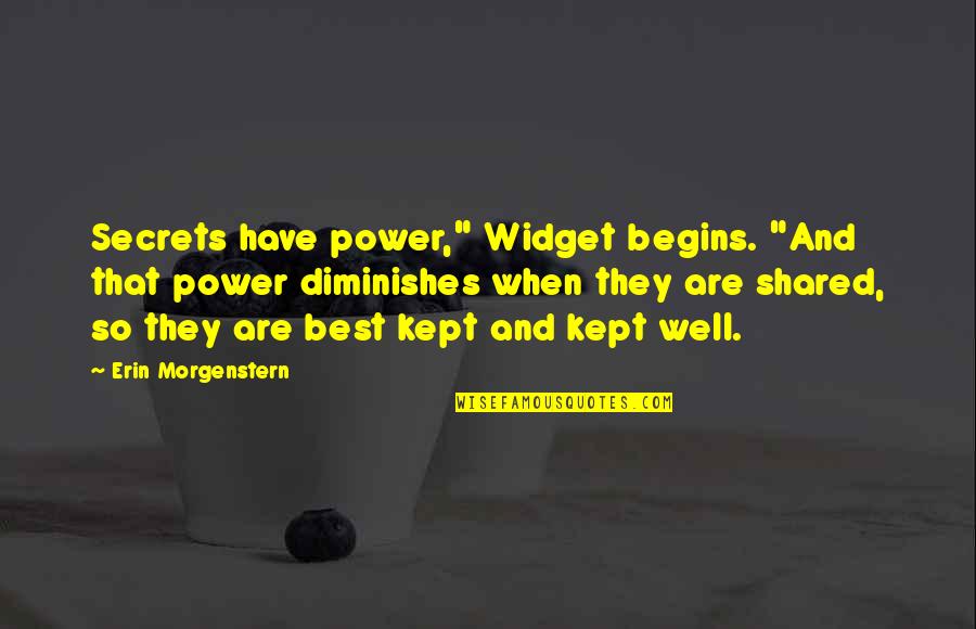 Morgenstern's Quotes By Erin Morgenstern: Secrets have power," Widget begins. "And that power Morgenstern's Quotes By Erin Morgenstern: Secrets have power," Widget begins. "And that power