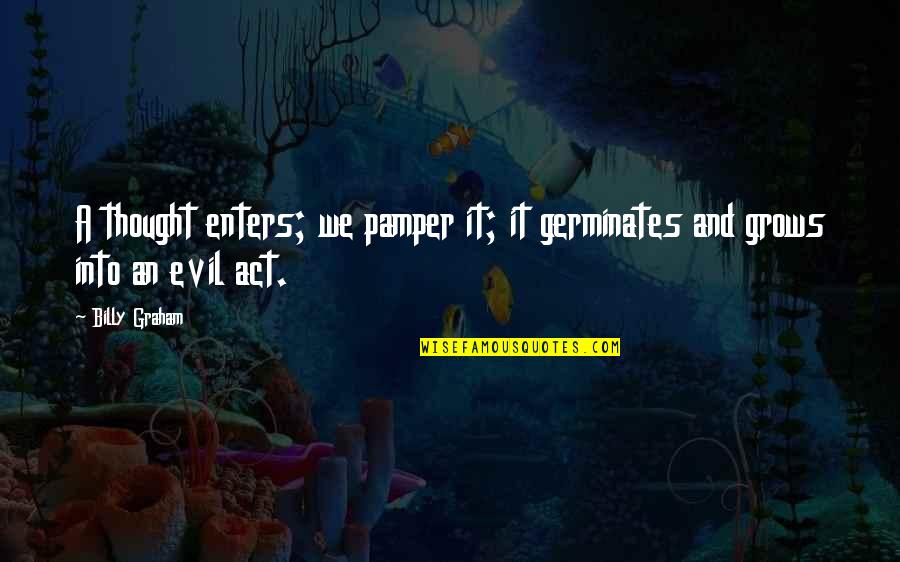 Morgul Bismark Quotes By Billy Graham: A thought enters; we pamper it; it germinates