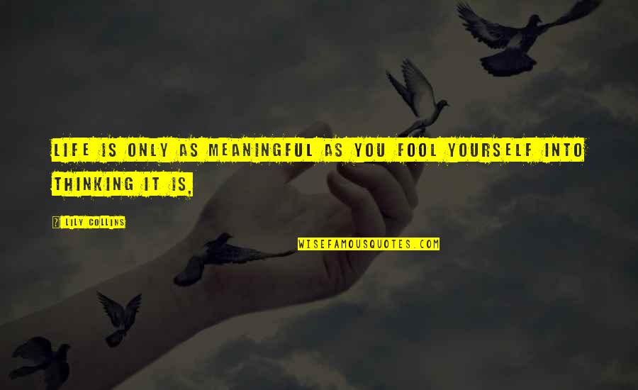 Morhaime Blizzard Quotes By Lily Collins: Life is only as meaningful as you fool