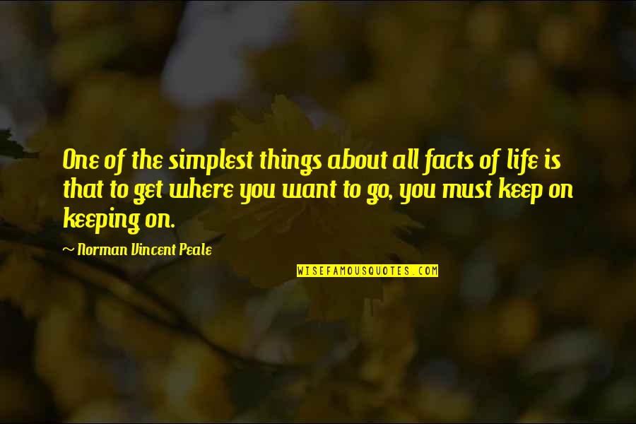 Moribund's Quotes By Norman Vincent Peale: One of the simplest things about all facts