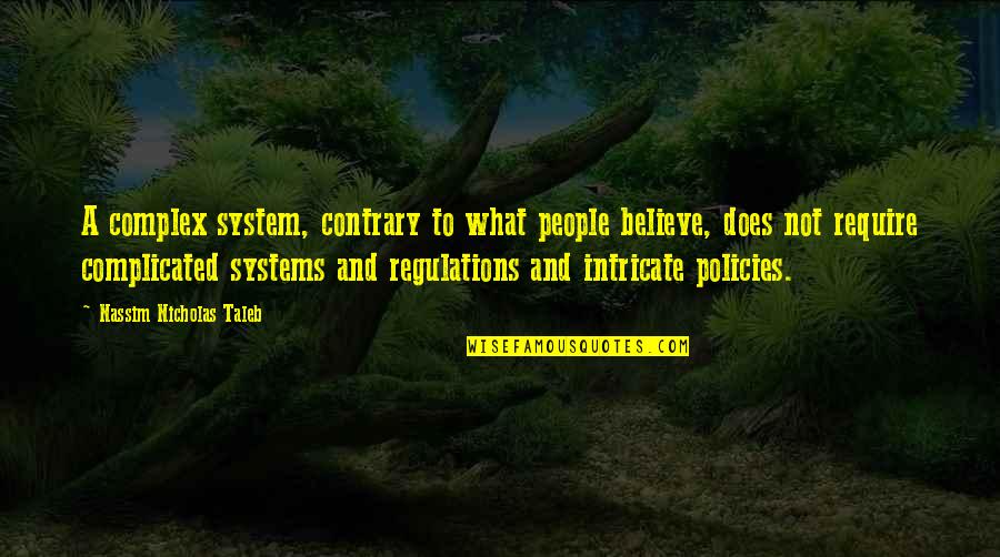 Moriizou Quotes By Nassim Nicholas Taleb: A complex system, contrary to what people believe,