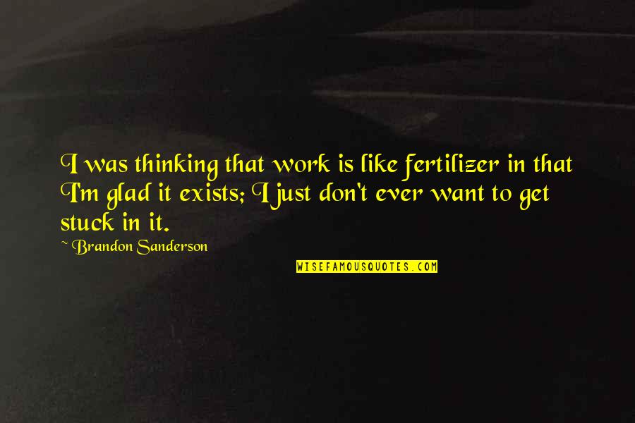 Morimura China Quotes By Brandon Sanderson: I was thinking that work is like fertilizer