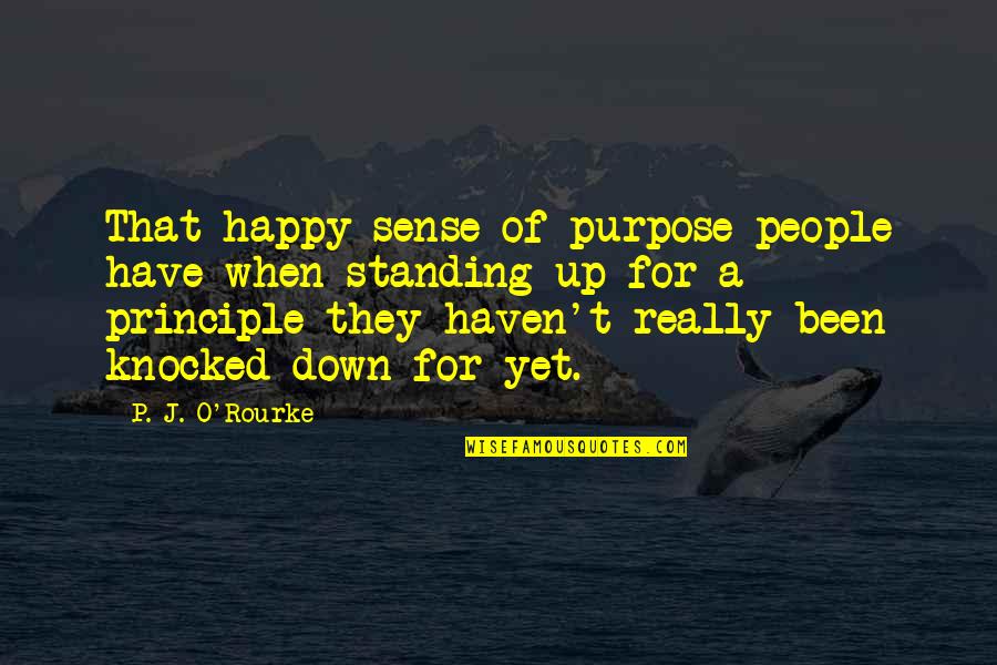 Morlang Real Story Quotes By P. J. O'Rourke: That happy sense of purpose people have when