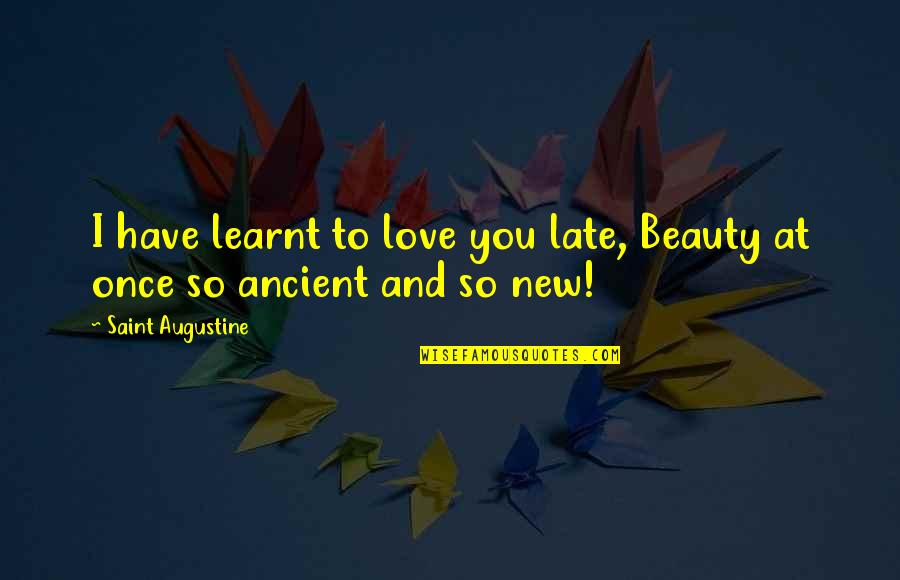 Mormando Michael Quotes By Saint Augustine: I have learnt to love you late, Beauty