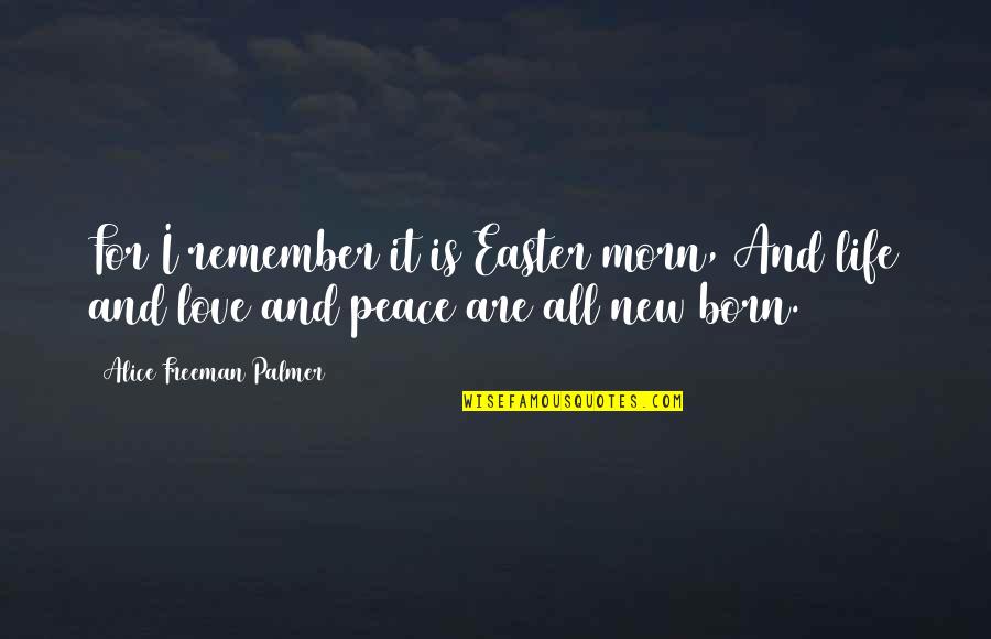 Morn Quotes By Alice Freeman Palmer: For I remember it is Easter morn, And
