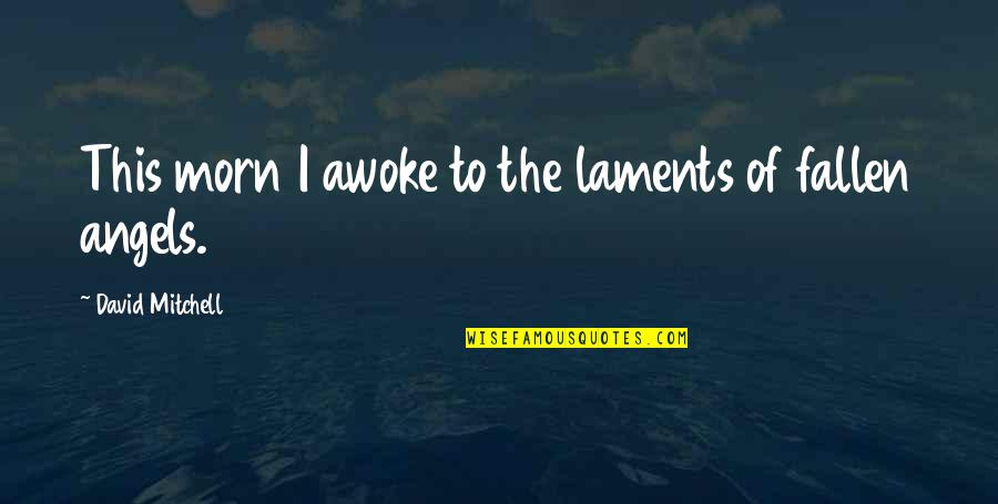 Morn Quotes By David Mitchell: This morn I awoke to the laments of