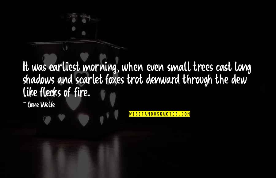 Morning And Nature Quotes By Gene Wolfe: It was earliest morning, when even small trees