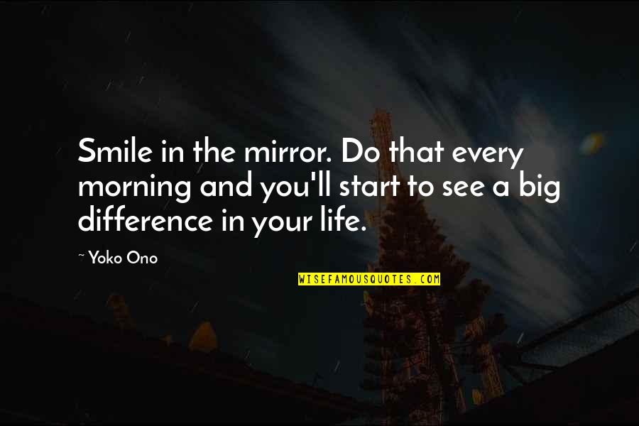 Morning And Smile Quotes By Yoko Ono: Smile in the mirror. Do that every morning